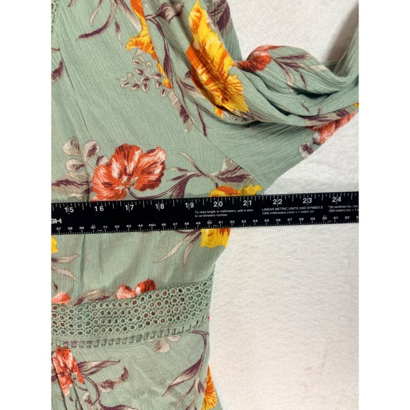 TORRID 1 Floral Print V Neck Babydoll Gauze Crochet Trim Lace-Up Top 1x 14 16 - Picture 8 of 8